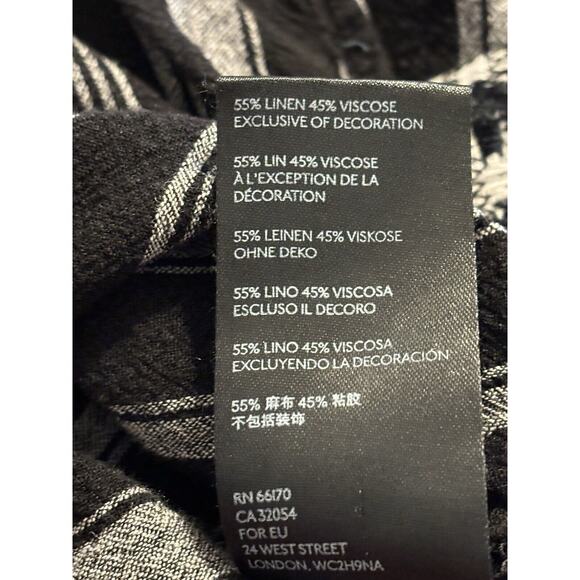 We The Free Womens Black Gray Linen Blend Summer Breeze Stripe Popover S Boho - Picture 7 of 8